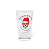 Christmas Skull Pint Glass — "Deck the Dead" 16oz Holiday Beer Glass