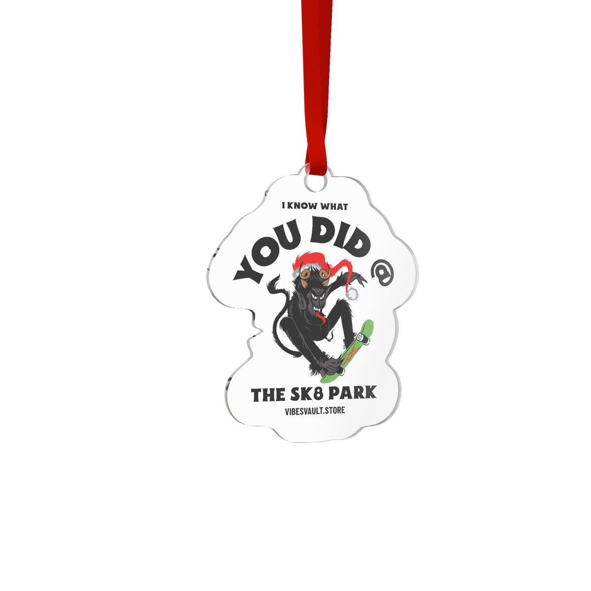 Skaeboard Krampus Custom Cut Acrylic Ornament