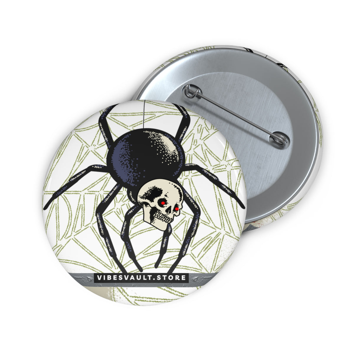 Monster Spider Pin - Black and Red Evil Eyes - Button Badge - Fall Halloween 2026