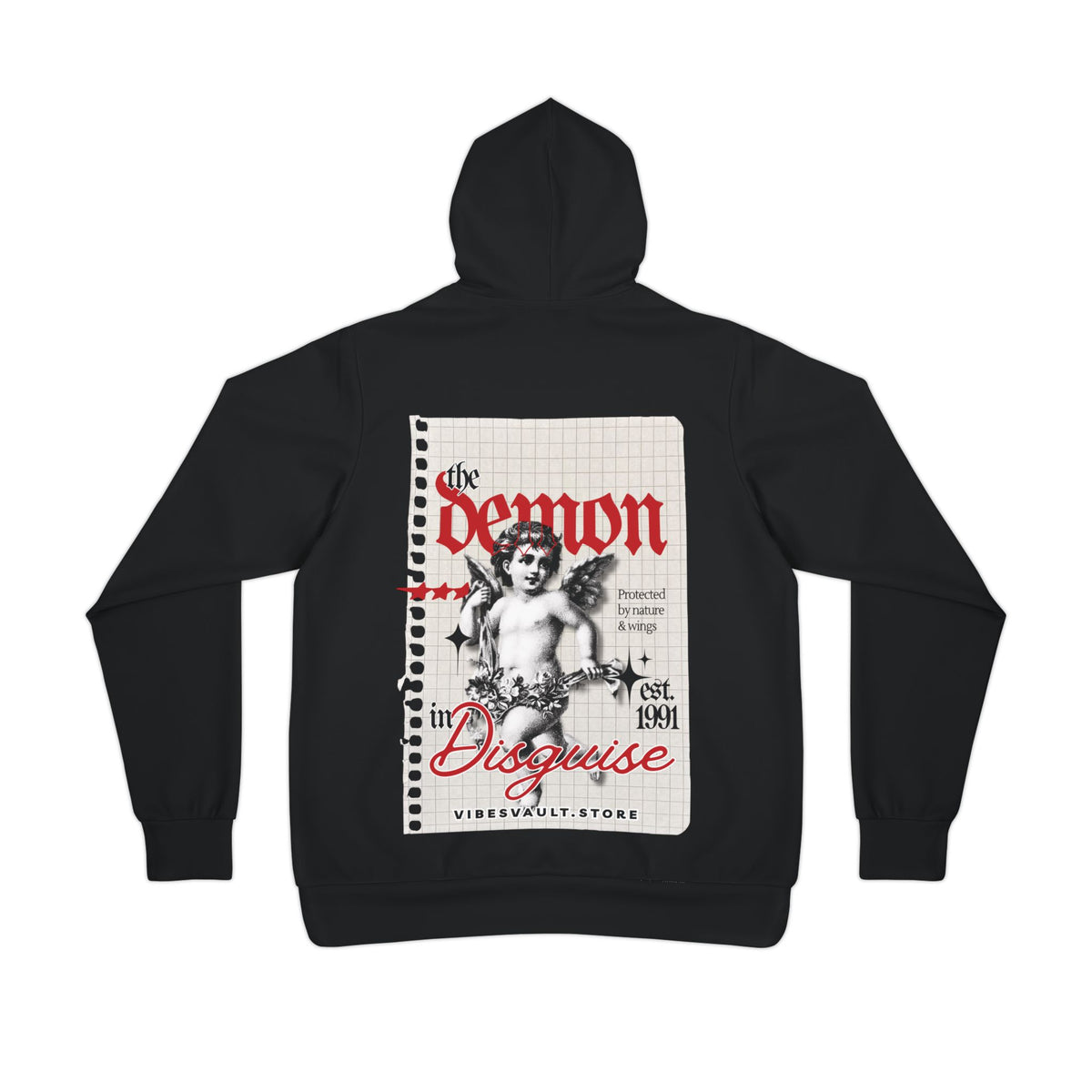 Demon in Disguise Hoodie – Vintage Cherub Graphic Athletic Pullover