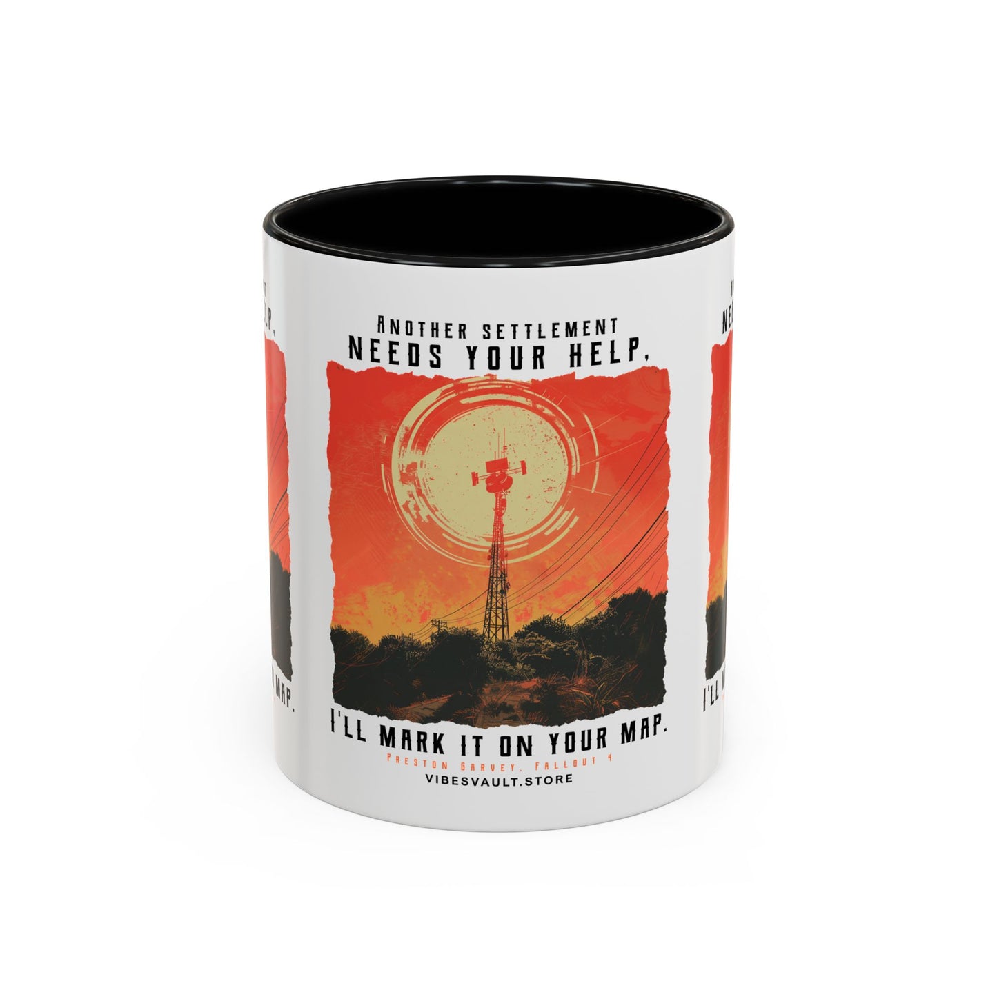 I'll Mark It On Your Map Fallout Coffee Mug — Vintage Radio Tower Accent Mug
