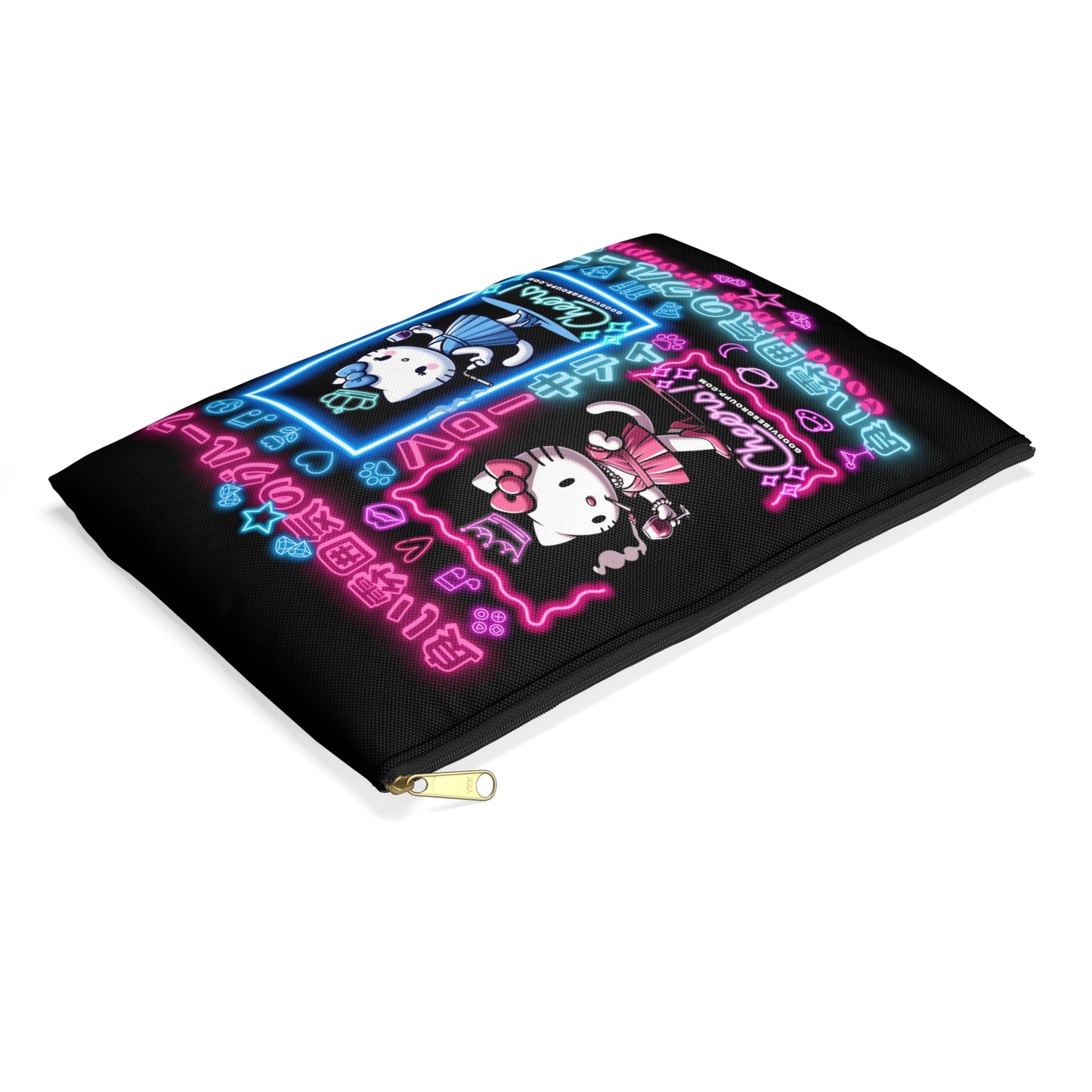 Neon Kitty Zip Bag