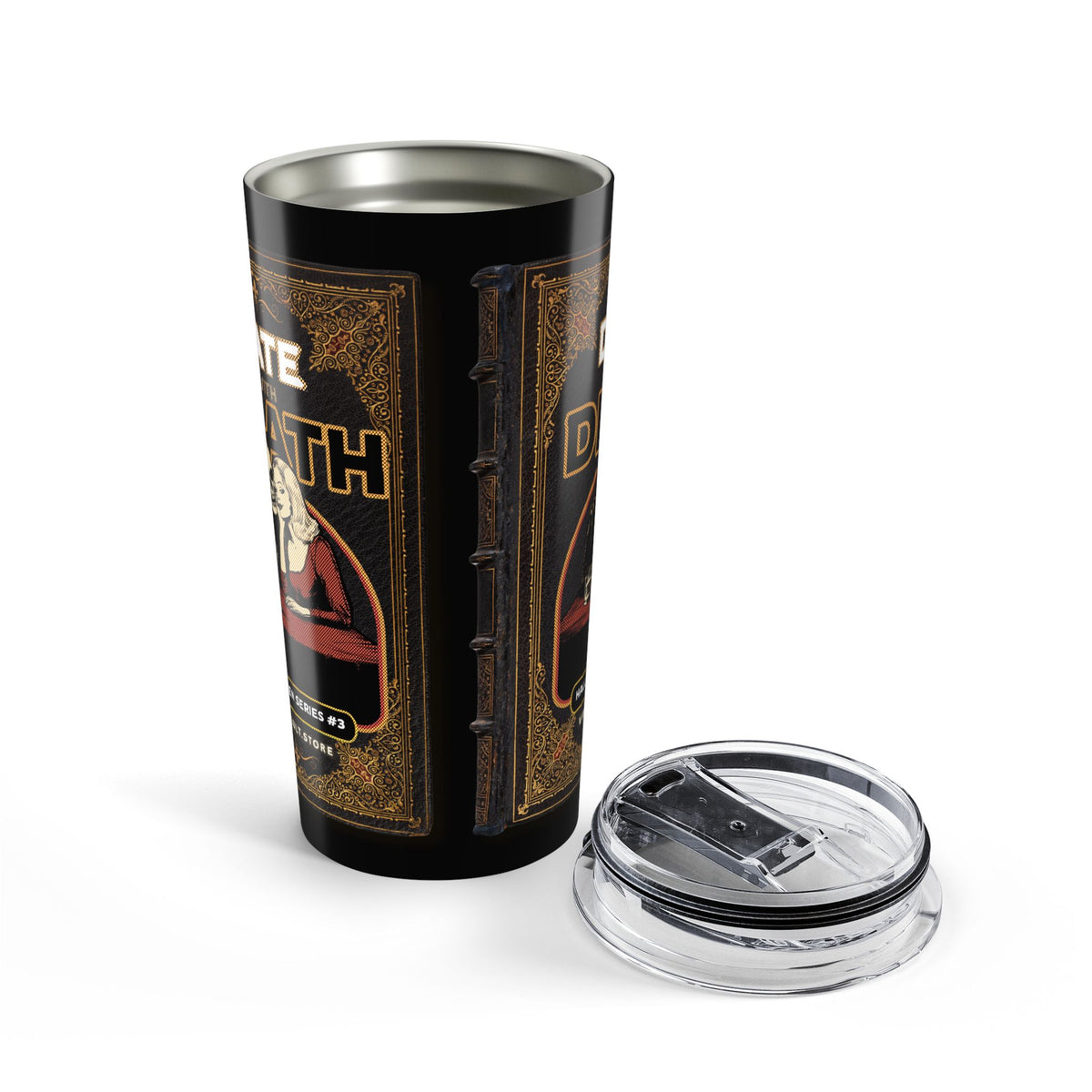 20oz Stainless Tumbler – Retro 'Don't Death' Vintage Skull Design— Halloween 2026