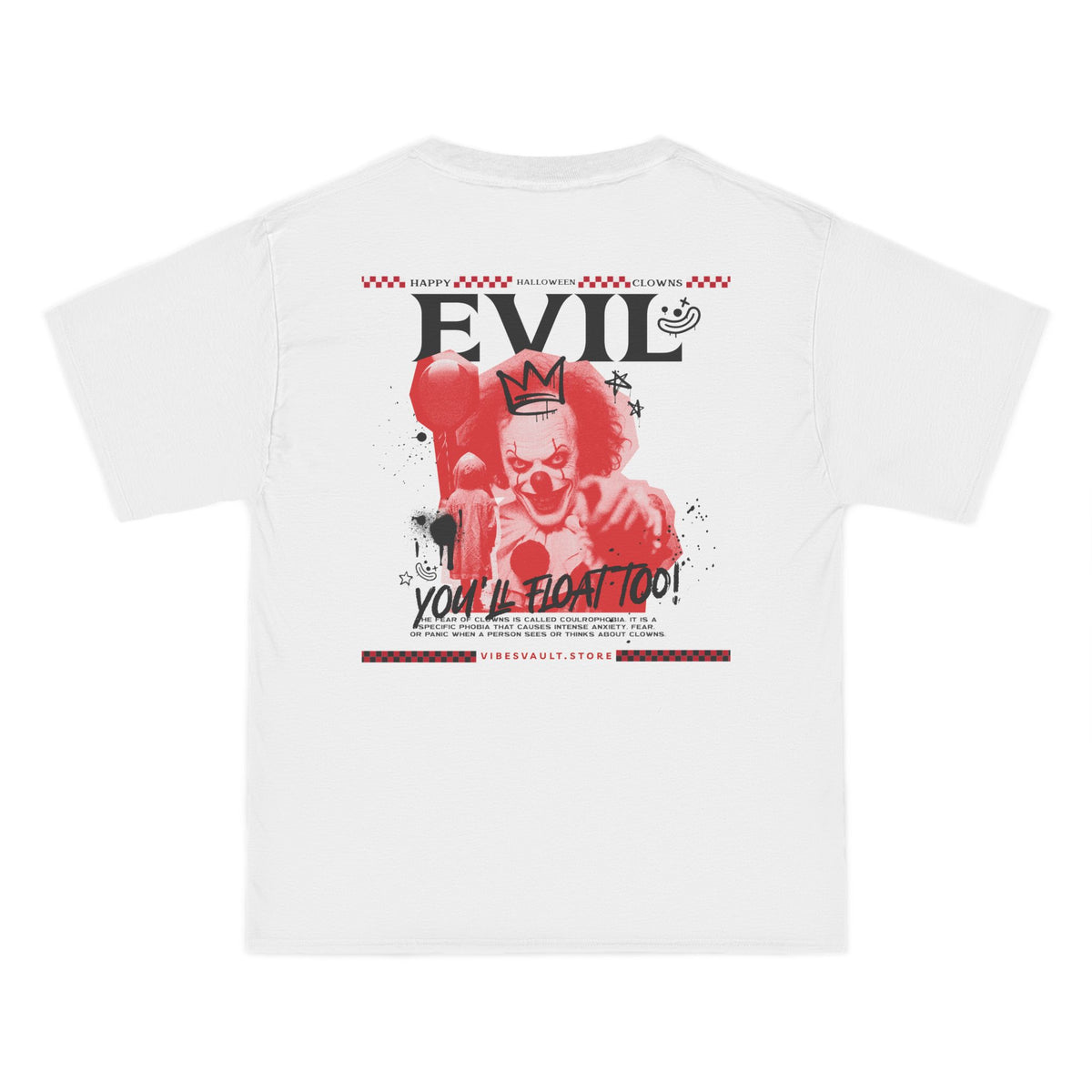 Scary Clown IT "You'll Float Too" - T-shirt Top - Graphic Tee - Fall Halloween 2026