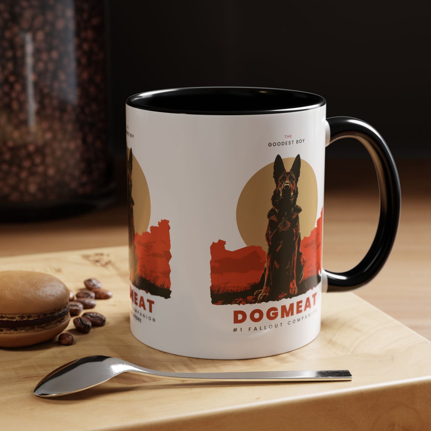 Dogmeat Fallout Mug — Retro K9 Accent Coffee Cup (11/15oz)
