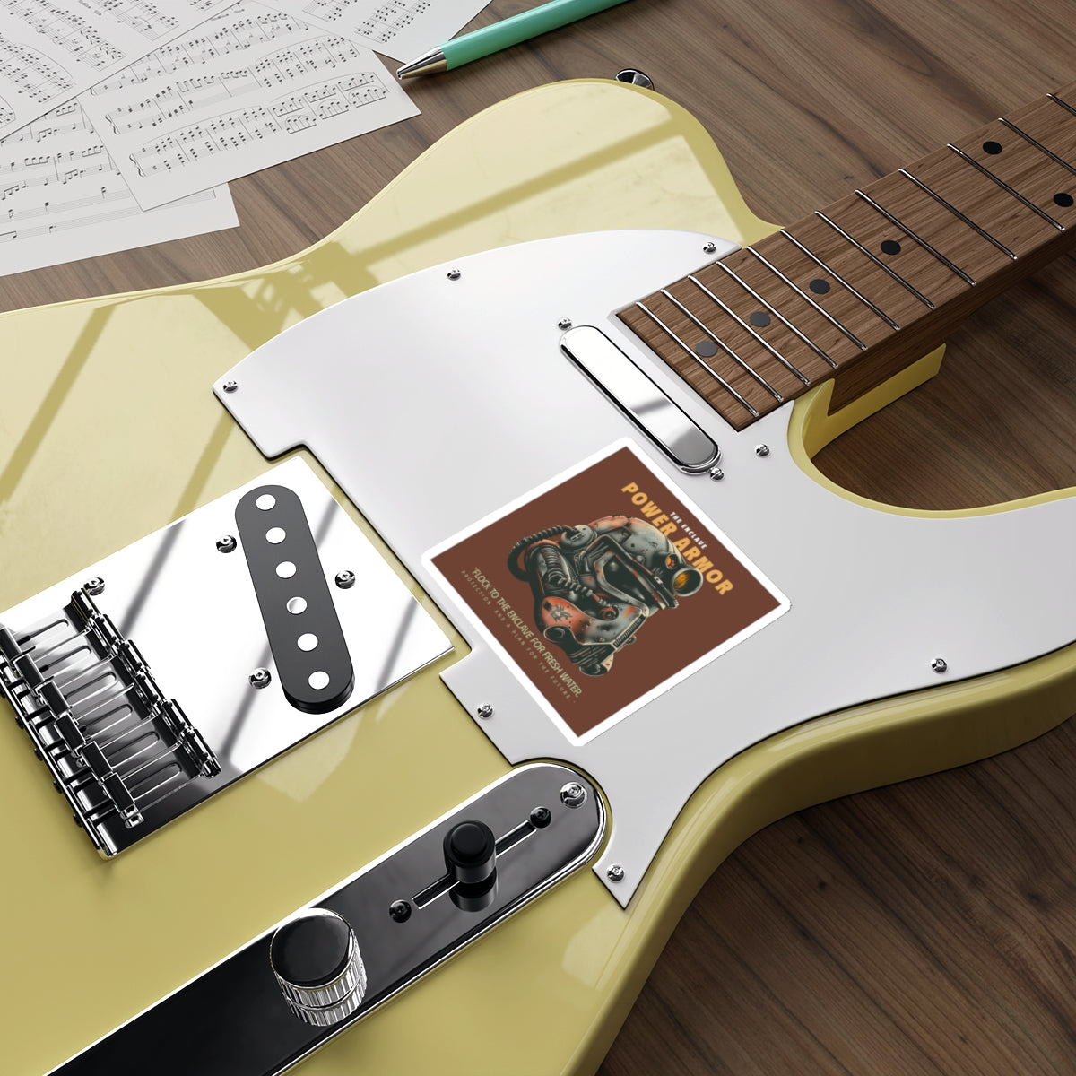 Power Armor Die-Cut Sticker Enclave Fallout — Retro Post-Apocalyptic Helmet Design