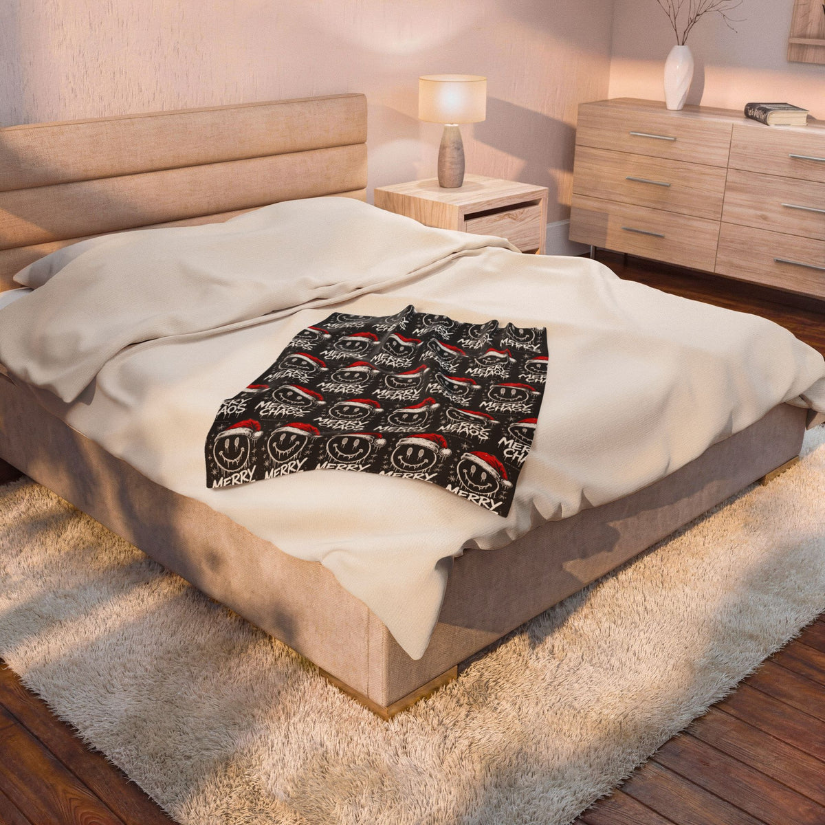 Merry Chaos Christmas Velveteen Plush Blanket