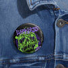 Skull Slime Pin - Purple and Neon Green - Welcome to Darkness Button Badge - Fall Halloween 2026