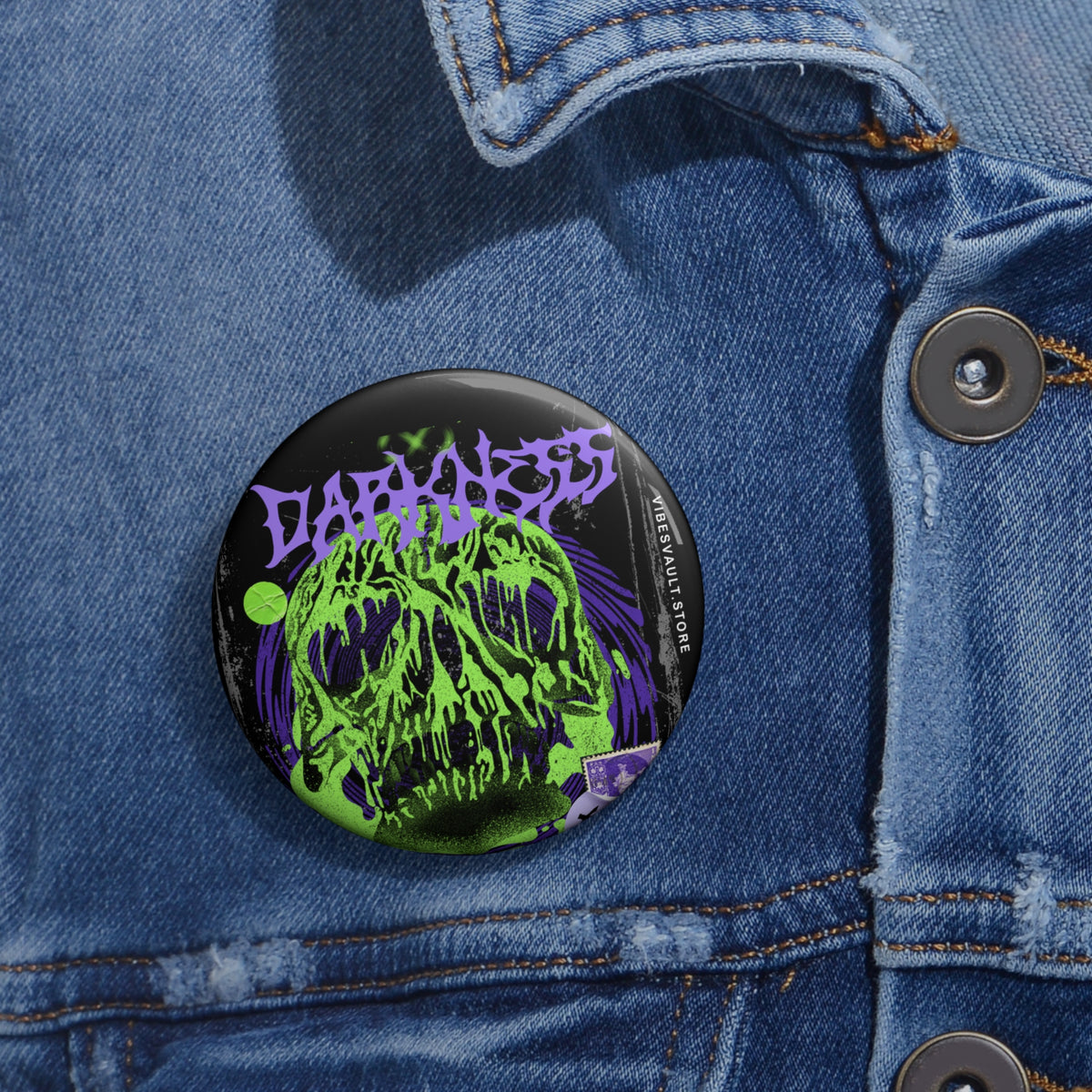 Skull Slime Pin - Purple and Neon Green - Welcome to Darkness Button Badge - Fall Halloween 2026