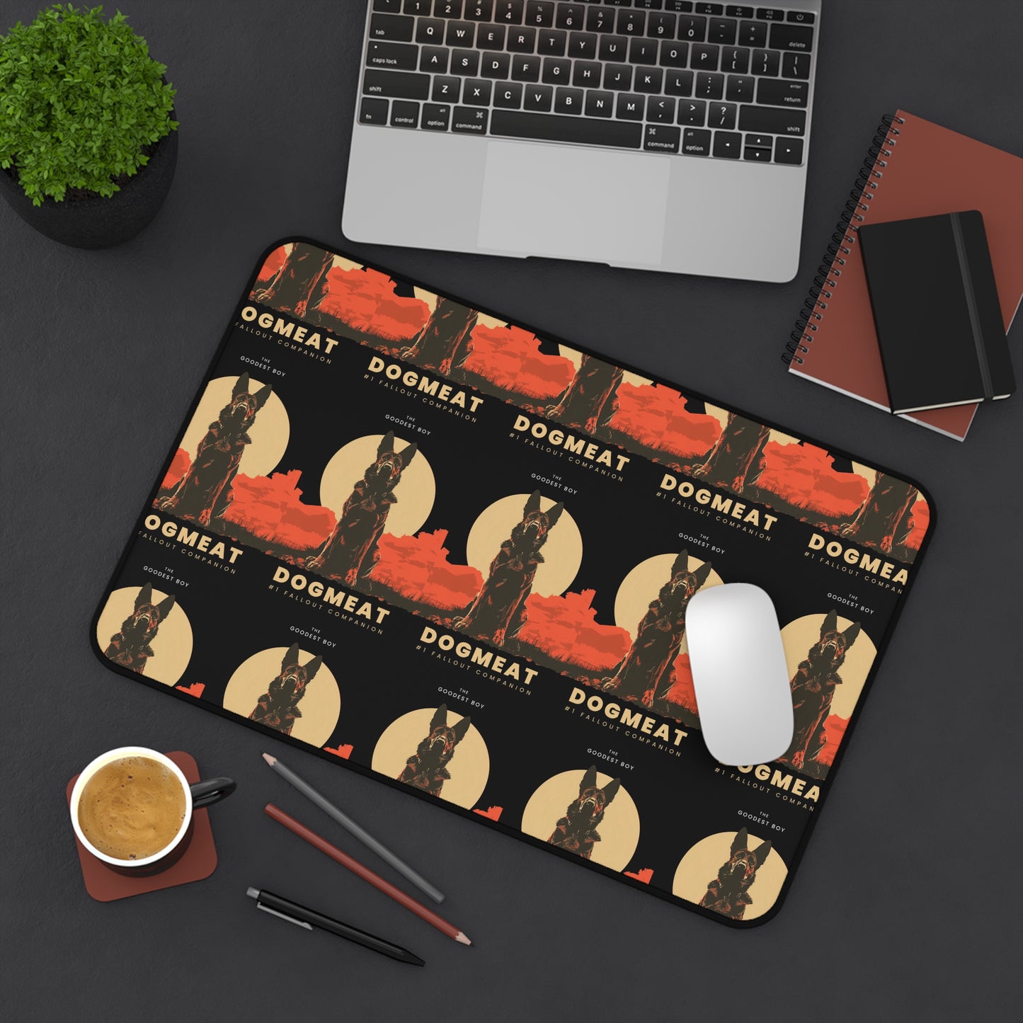 Dogmeat Desk Mat — Retro Fallout-Inspired Gaming Mouse Pad