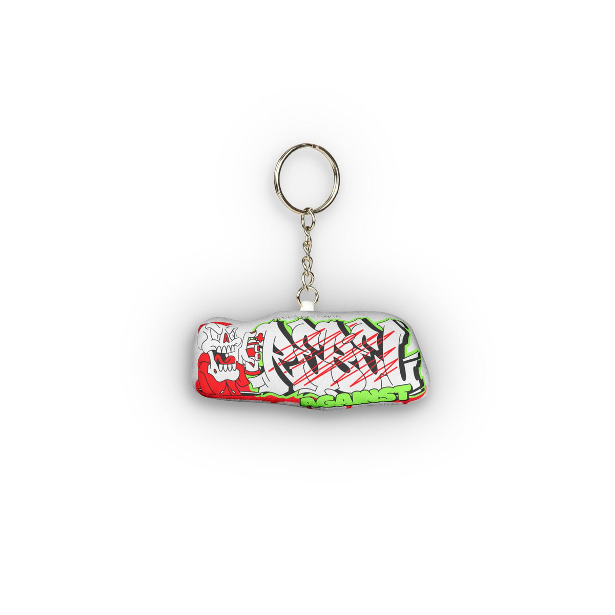 Skeleton Graffiti Custom Shape Mini Plush Keychain - REBEL