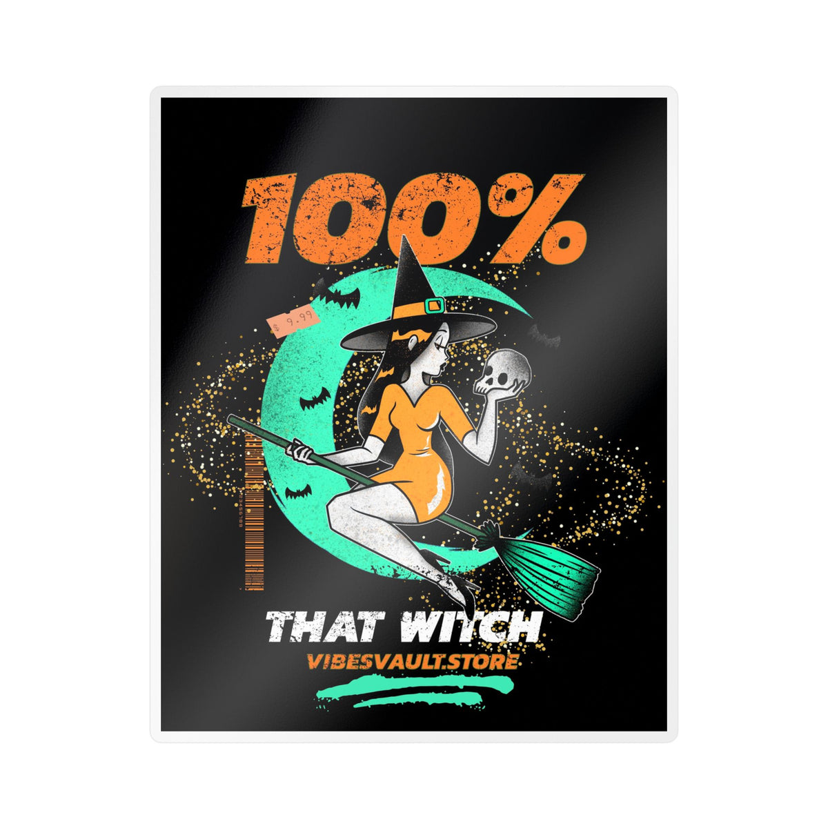 Witch Vinyl Sticker — "100% That Witch" Retro Fall Decal— Halloween 2026