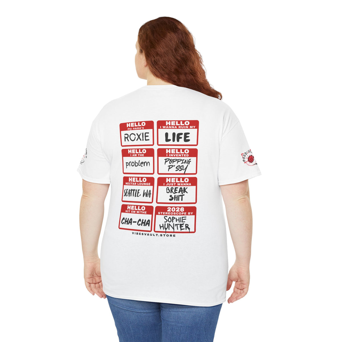 Sophie Hunter Graphic Tee — "Hello Problem" Personalized Back-Print T-Shirt