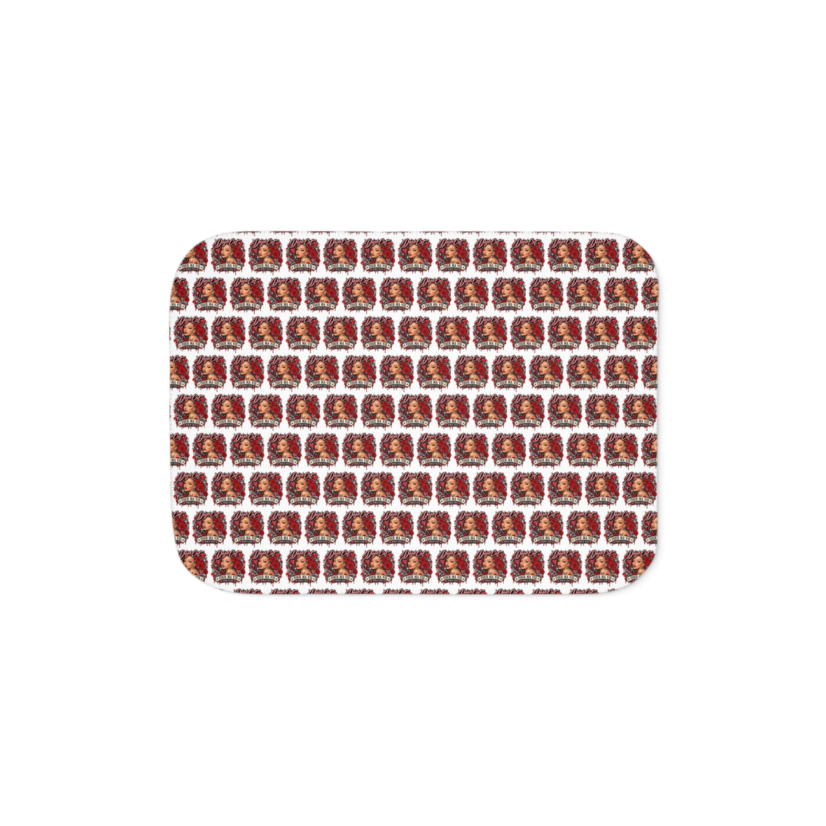 Red Roses Chrome Portrait Sherpa Blanket