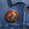 Anime Girl Gas Mask Pin Button — Fallout Post-Apocalyptic Cute Badge