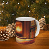 Cozy Fireplace Cat Mug – Ceramic Coffee Cup (11oz/15oz)