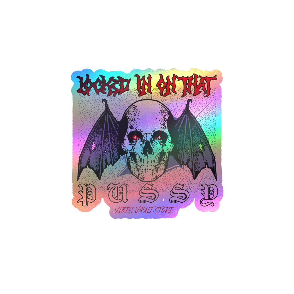 Gothic Skull Bat Kiss-Cut Vinyl Decal - Wings Fly Pussy — Halloween 2026