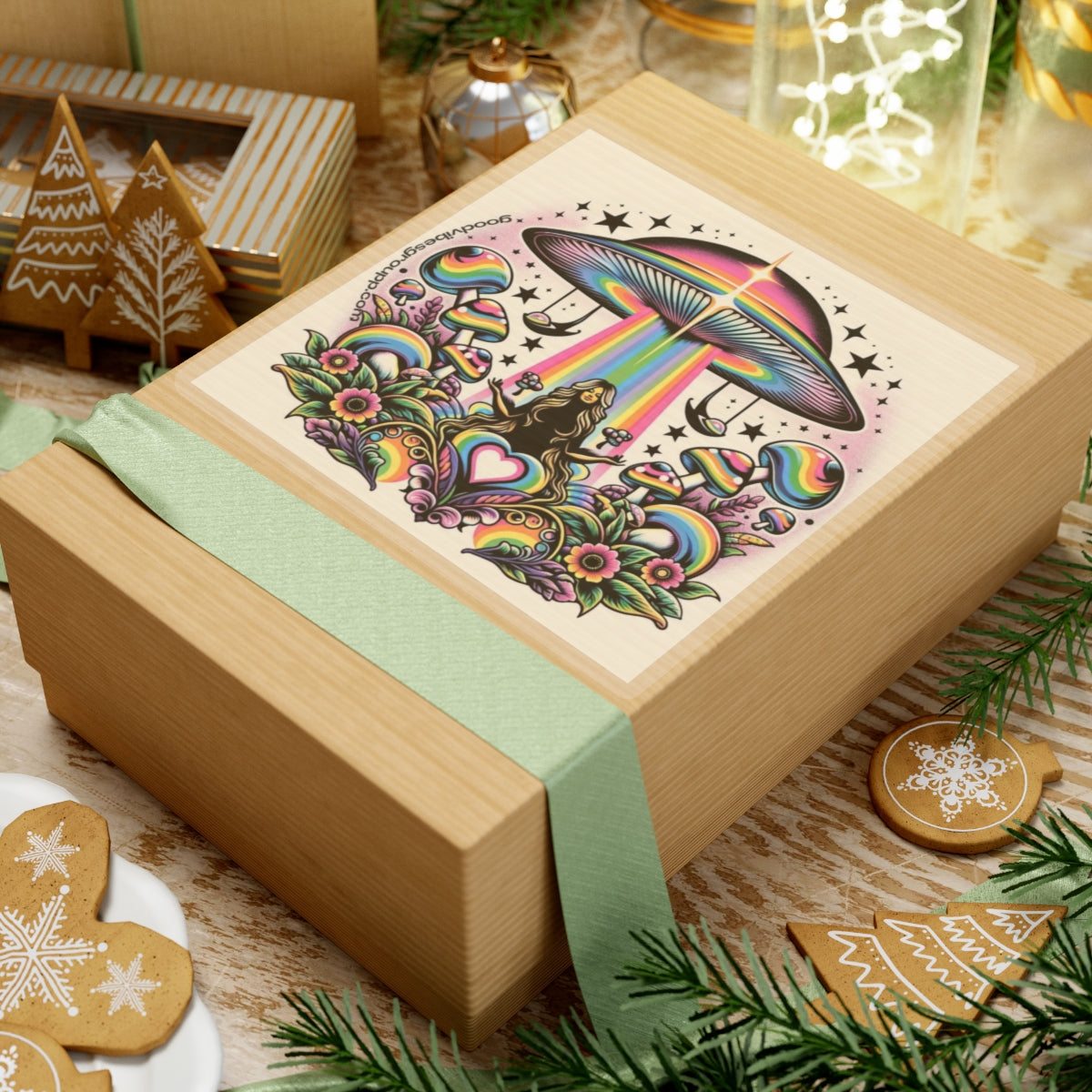 Rainbow UFO Sticker
