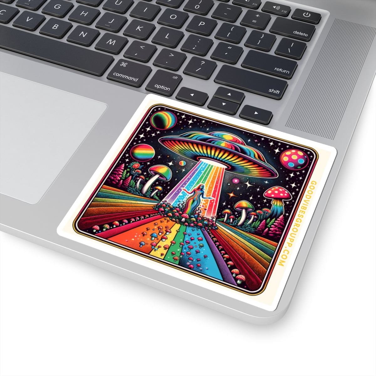 Sticker Rainbow UFO Space