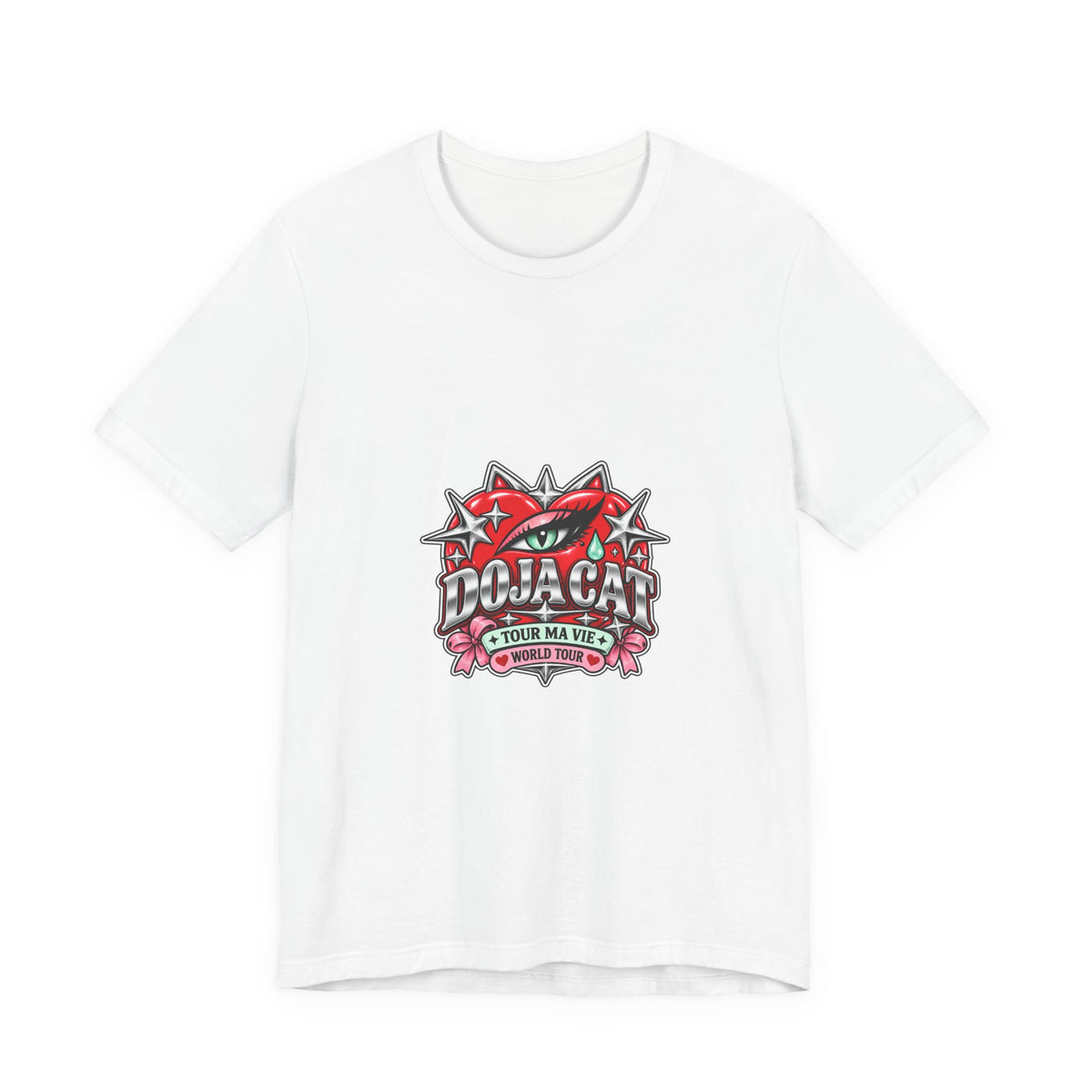 Red Heart Chrome Eye Bella+Canvas Jersey Tee