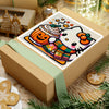 Fall Kitty Pumpkin Spice Latte Stickers Black