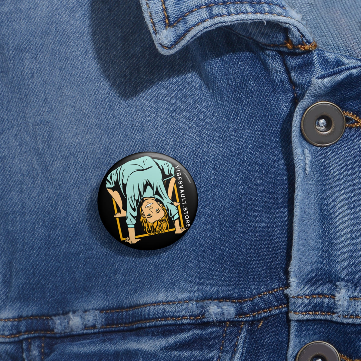 Hallloween Yoga Class Pin- Possesed Work Out - Scary Button Badge - Fall Halloween 2026