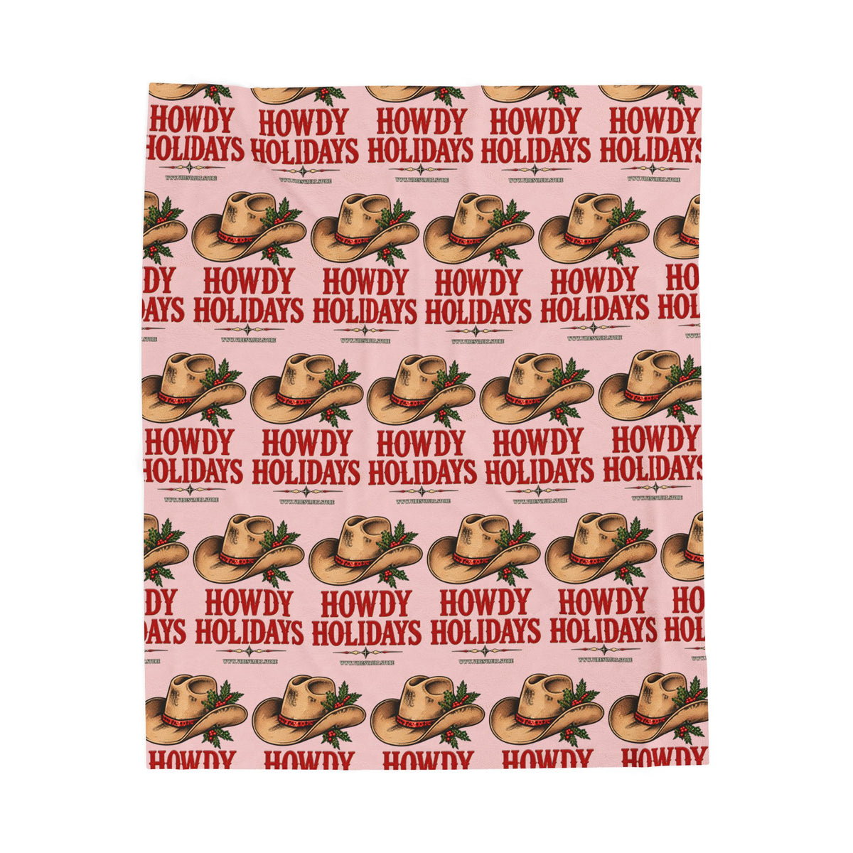 Howdy Holidays Cowboy Christmas Velveteen Plush Blanket