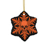 Orange Black Skull Snowflake Christmas Ornament 1pc, 3pcs, 5pcs, or 10pcs