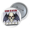 Skull Bat Button - "Locked in on that Pussy"  Pin - Black and Red Evil Eyes - Fall Halloween 2026