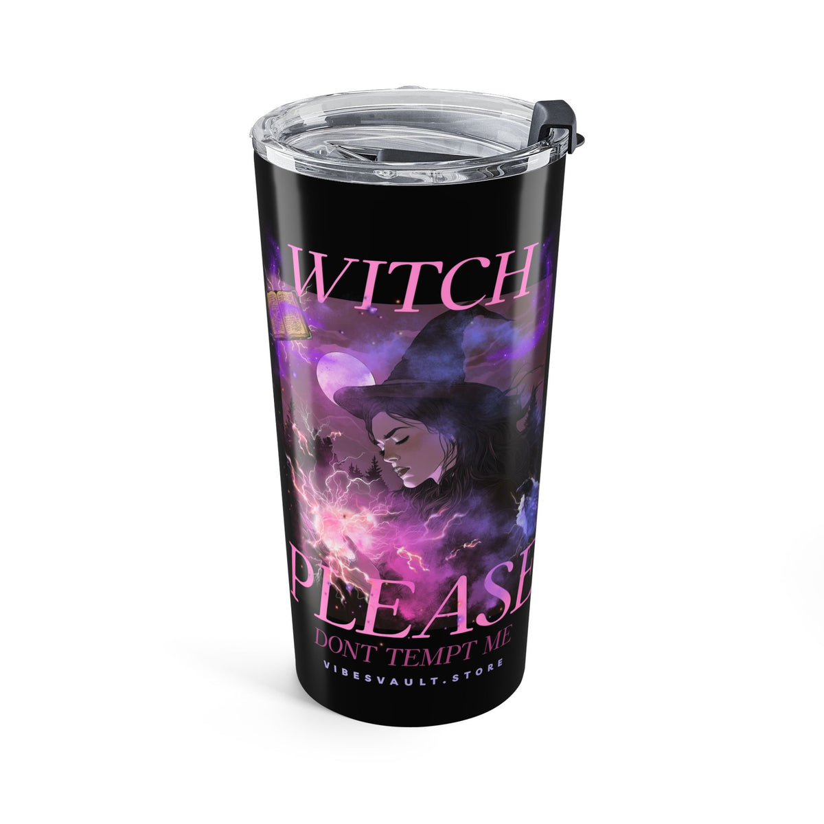 20oz Purple Witch Pink Magic Tumbler — Insulated Travel Cup— Halloween 2026