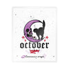 October Vibes Kiss-Cut Vinyl Decal — Halloween Moon Cat Skull Sticker