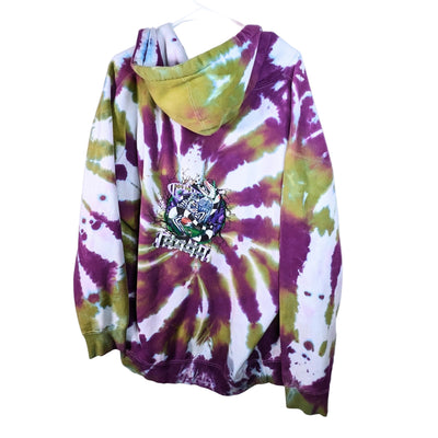 Tie-Dye Zip-Up Hoodie with Beetlejuice Inspired Graphic