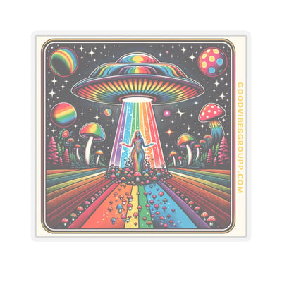 Sticker Rainbow UFO Space