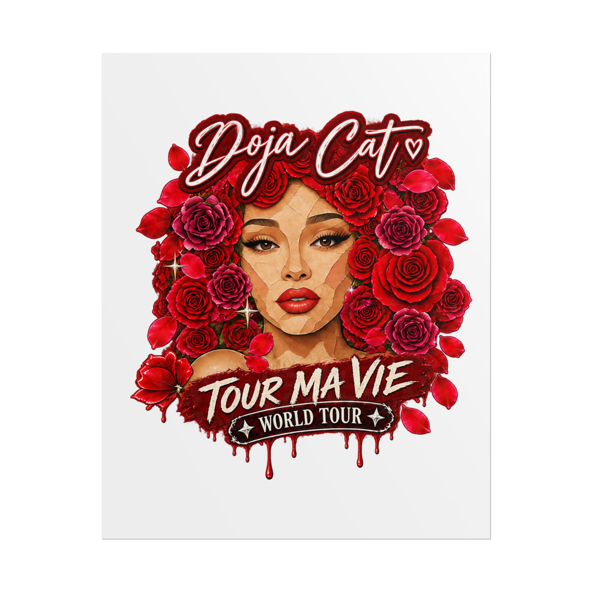 Rose Mosaic Portrait Rolled Poster