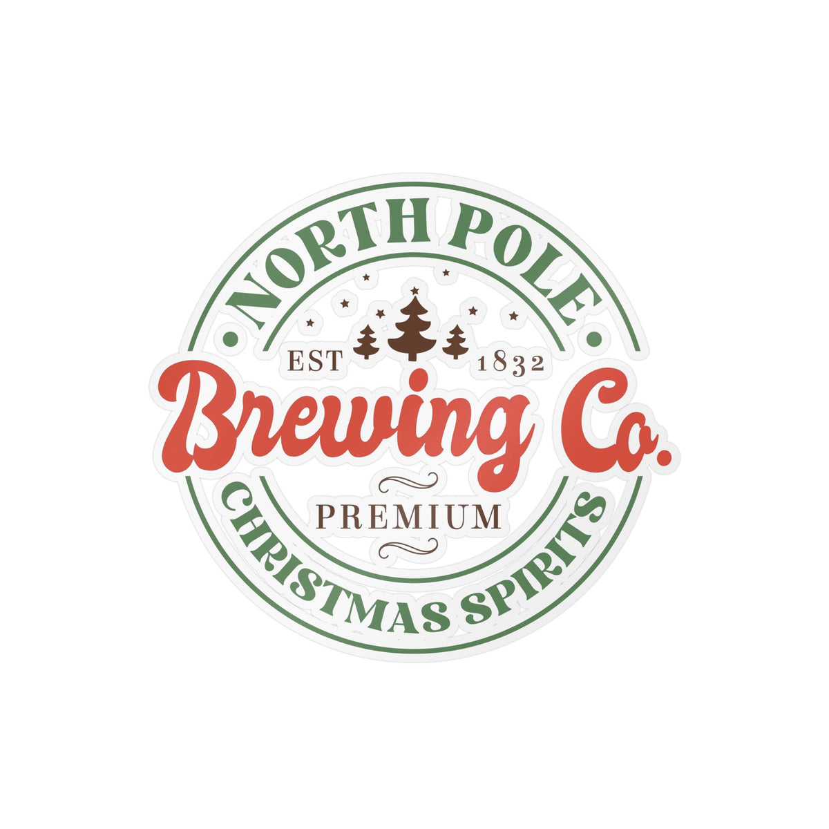 North Pole Brewing Co. Kiss-Cut Vinyl Sticker — Christmas Spirits Holiday Decal