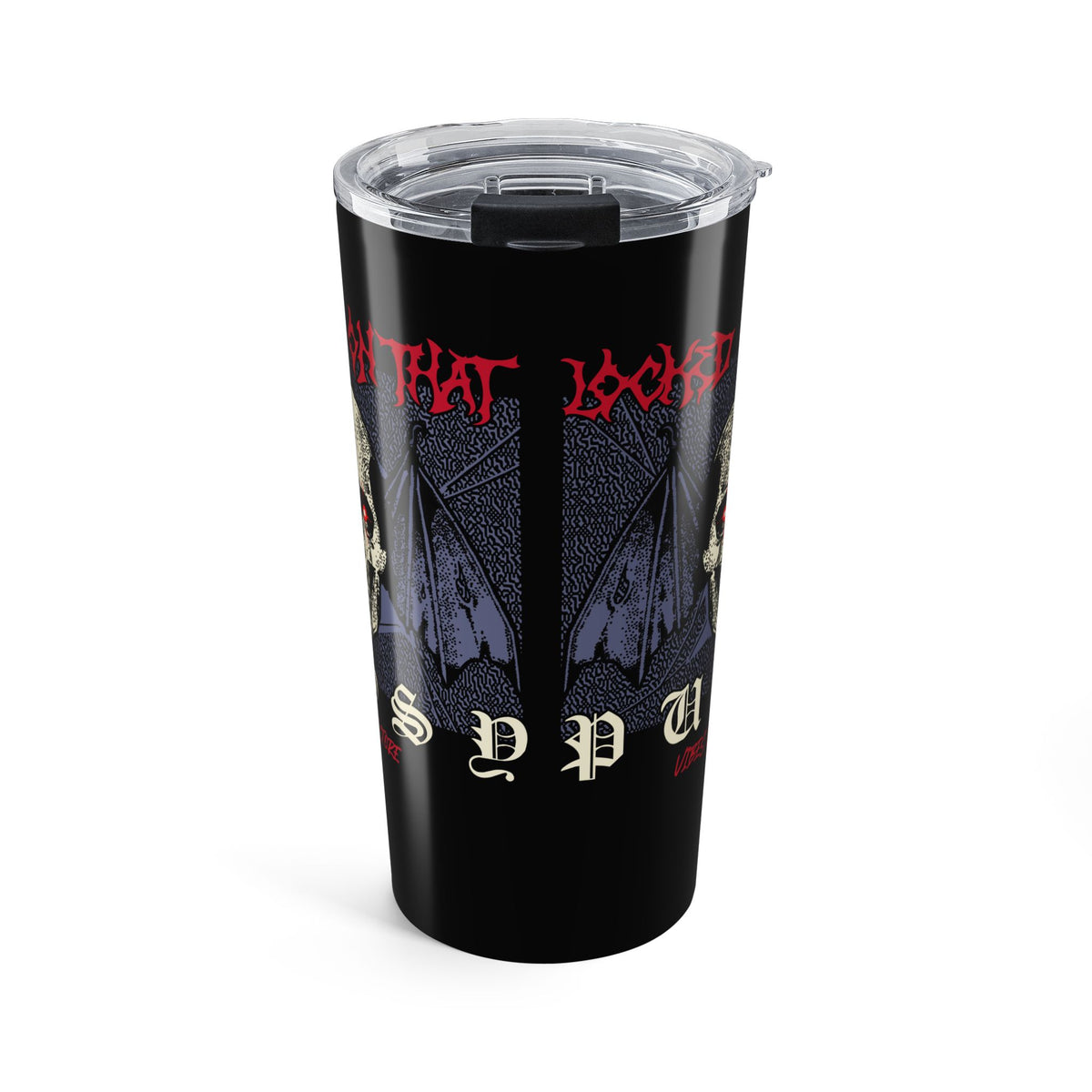 20oz Gothic Bat Tumbler — 'ASPD' Dark Skull Travel Cup