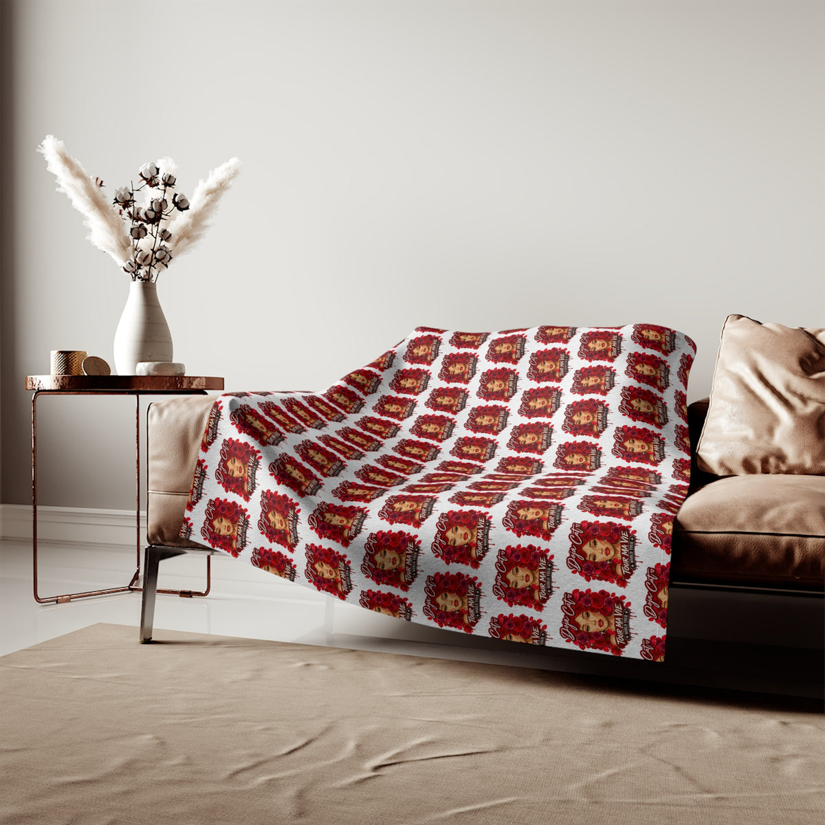 Rose Mosaic Portrait Sweatshirt Blanket