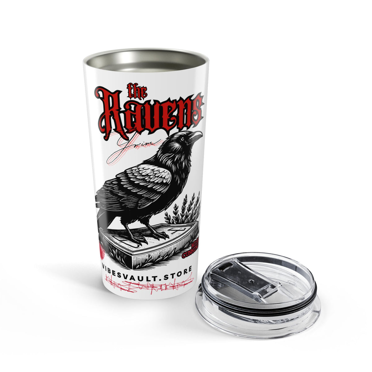 Raven Graphic 20oz Insulated Tumbler — Gothic Crow Travel Mug