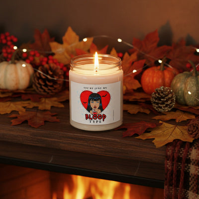 Soy Candle — "You’re Just My Blood Type" Vampire Valentine Scented Candle (9oz)— Halloween 2026