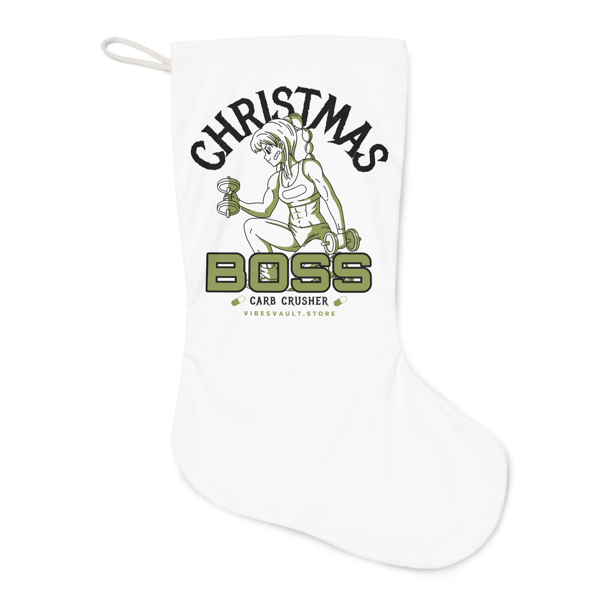 HOLIDAY Boss Gym Girl Santa Stocking