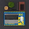 Vault-Tec "This Way to Vault" Desk Mat — Blue & Yellow Gaming Mouse Pad