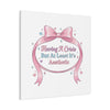 Having a Crisis But At Least It's Aesthetic Canvas | Coquette Ribbon Humor, Pastel Lace Art