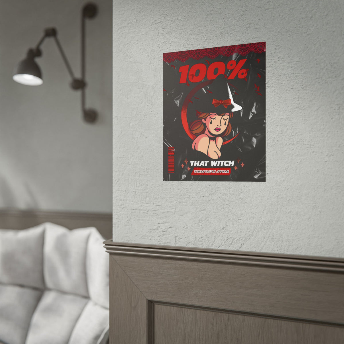 Red Witch Halloween Poster - "100% That Witch" October Fall 2026