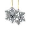 Gray Goth Skull Snowflake Christmas Ornament 1pc, 3pcs, 5pcs, or 10pcs