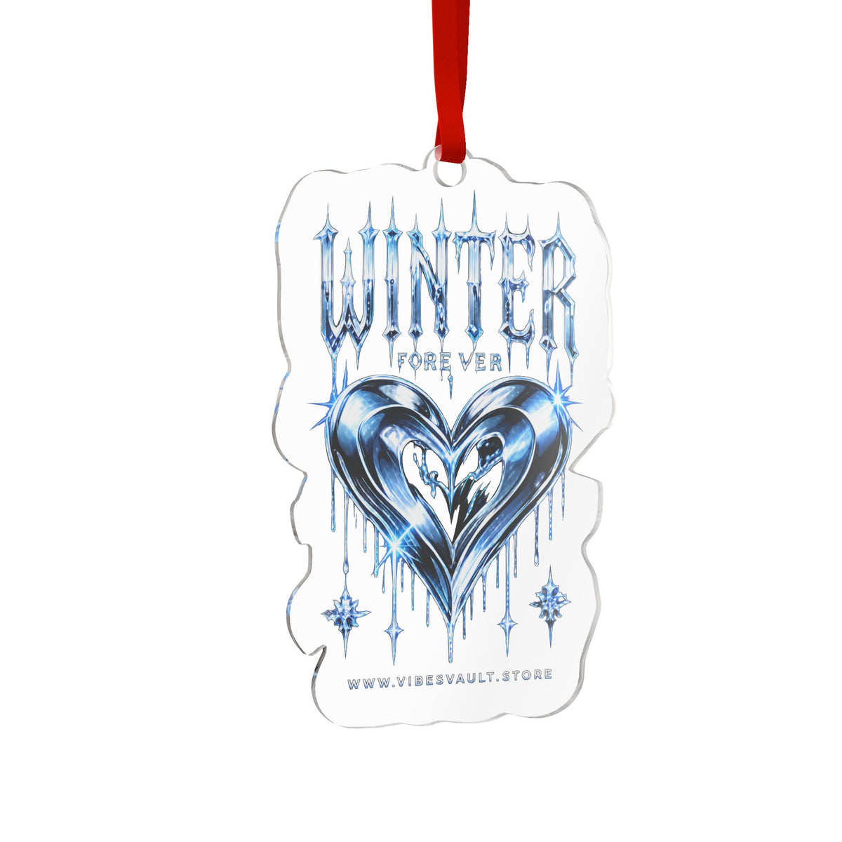 Ice Christmas - Winter Forever - Custom Heart Cut Acrylic Ornament