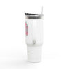 Pink Heart Chrome Eye Insulated Travel Mug 40oz