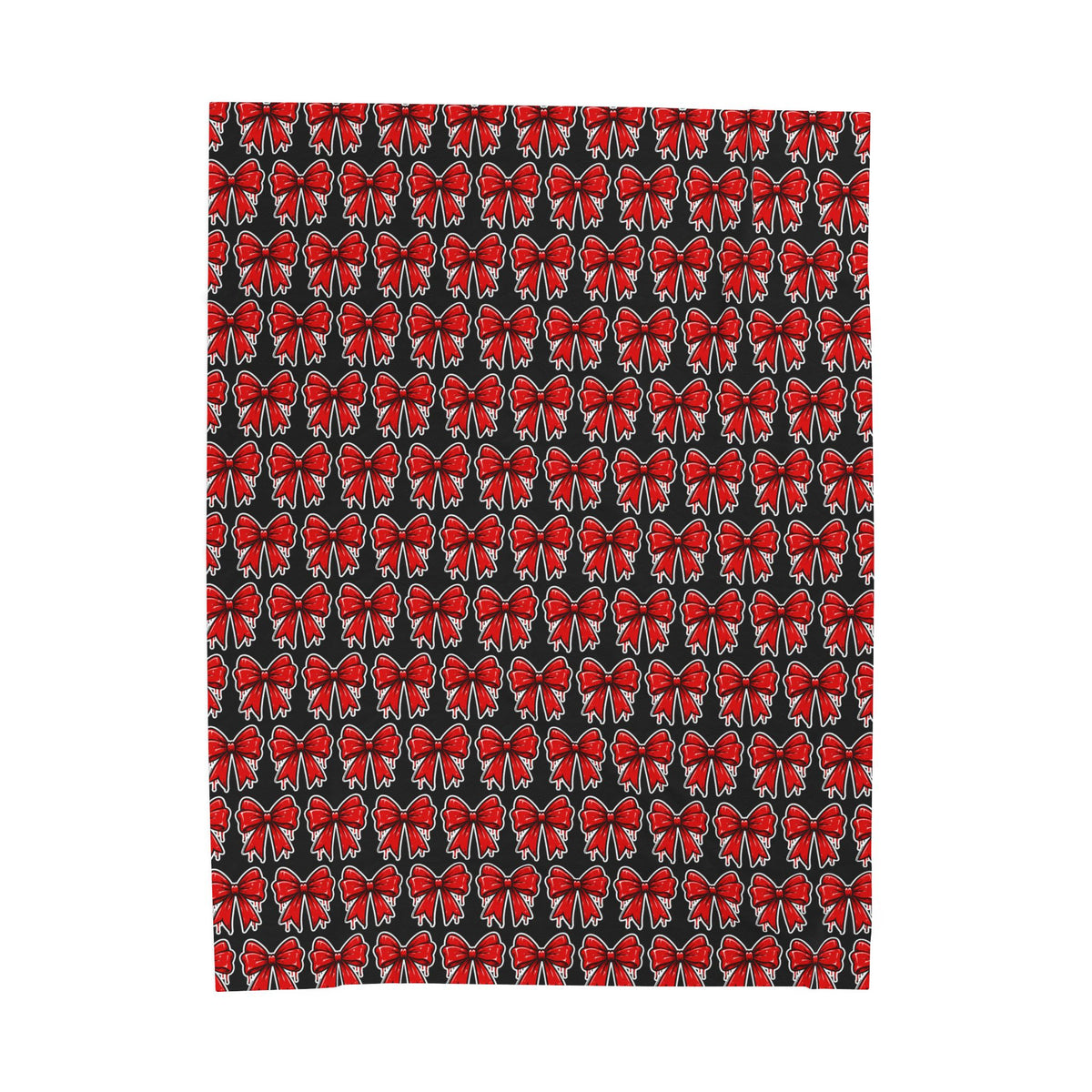 HOLIDAY Red Bow Velveteen Plush Blanket