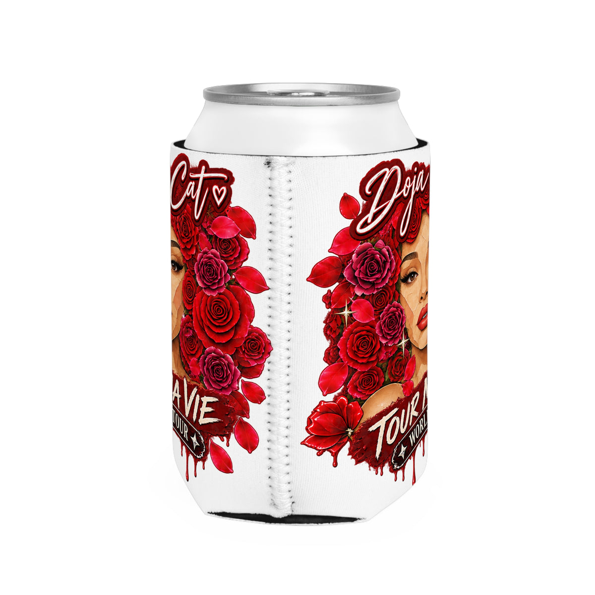 Rose Mosaic Portrait Can Cooler Sleeve