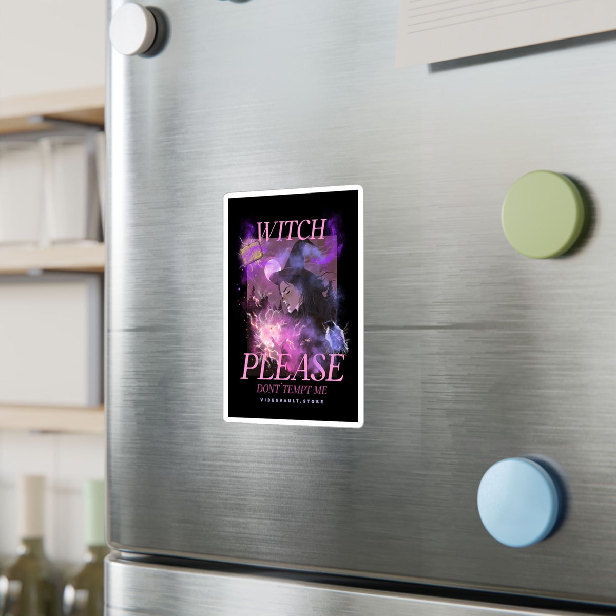Witch Please Vinyl Sticker — 'Don't Tempt Me' Gothic Witchy Kiss-Cut Decal— Halloween 2026