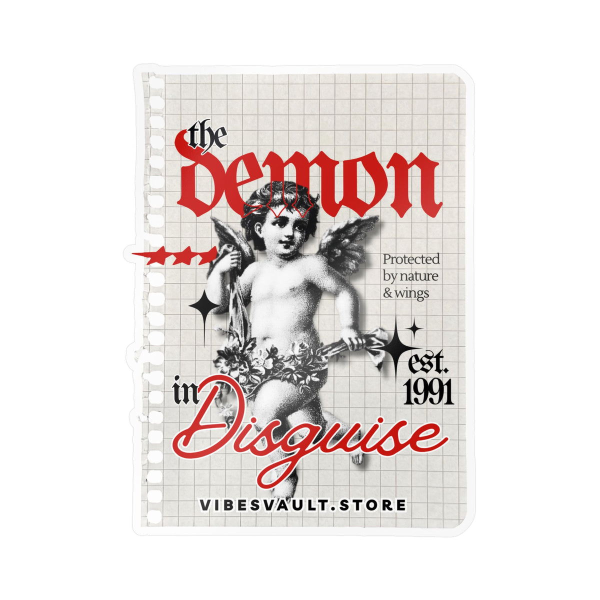 The Demon in Disguise Kiss-Cut Vinyl Sticker — Halloween 2026